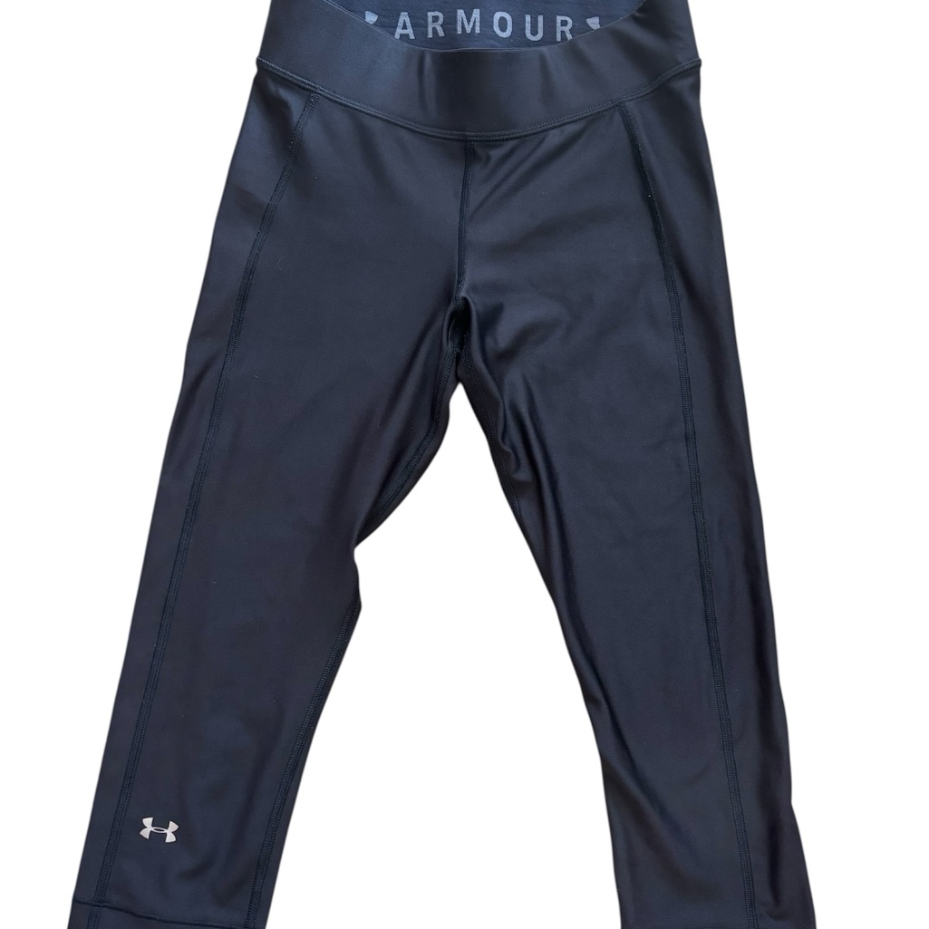 Under Armour Women's Capri Leggings Black/White, Heat Gear, Medium